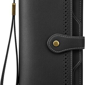 Women's RFID Wallet Faux Leather Small Purse with Card Slots Wristlet